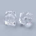 thumbnail image 3 of 200pcs Transparent Acrylic Beads Faceted Cube Clear 8x8x7.5mm Hole: 1.4mm, 3 of 3
