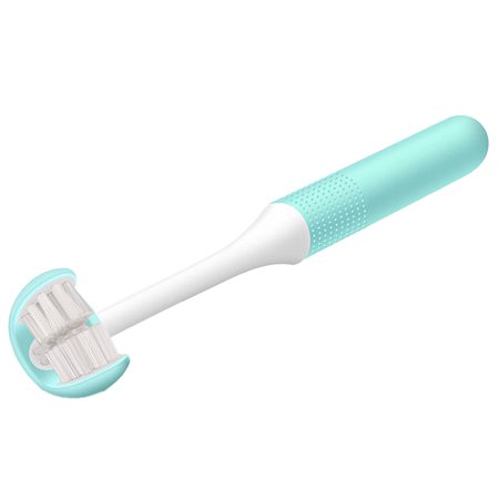 Children 3 Sided Toothbrush  Soft Bristle Easy Grip Manual Toothbrush for Kids, Needs Training