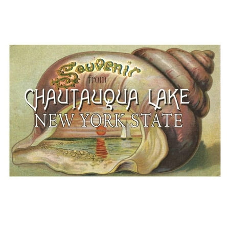 Souvenir from Chautauqua Lake, New York Shell and Sunset Print Wall Art By Lantern