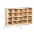thumbnail image 2 of ECR4Kids 20 Cubby Mobile Tray Cabinet and 20 Scoop Front Storage Bins, 4x5, Kids Furniture, Natural, 2 of 9