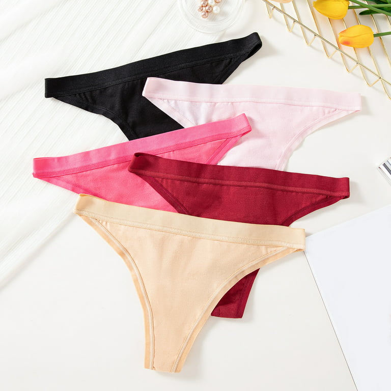 Aayomet Women Panties Thong Girl High Waist G String Brief Pantie Thong  Lingerie Knicker Lace Underwear,Pink S