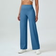 thumbnail image 2 of Duoif Women Straight Leggings Bottoms High Waist Gym Workout Leggings Casual Wide Leg Yoga Pants Womens Bottoms Sky Blue M, 2 of 5