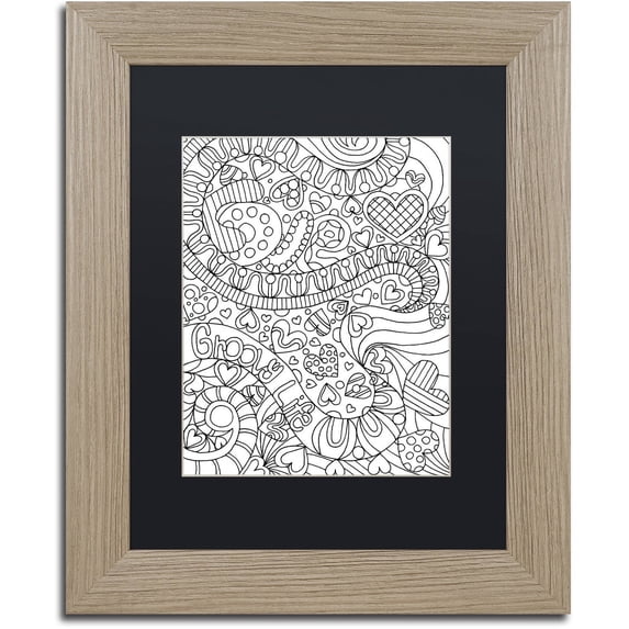 Trademark Fine Art "Mixed Coloring Book 60" Canvas Art by Kathy G. Ahrens, Black Matte, Birch Frame