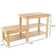 thumbnail image 3 of 2-Tier Bamboo Shoe Storage Rack and Bench for entryway, hallway, living room, bedroom, or bathroom by Lavish Home, 3 of 7