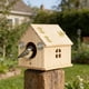 thumbnail image 1 of CaiYueKe Solid Wood Bird House for Outside Hanging, Parrot Breeding Nest Box, Wild Bird Feeder Shelter, Wooden Birdhouse for Finches Budgies Starlings, Natural Wood Bird Nesting Box, 1 of 7