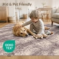 thumbnail image 4 of ODIKA 3'x5' Washable Throw Rug Dye Tie Boho Bleed Diagonal Flow Streak Purple Gothic for Entryway, Kitchen, Mudroom, Stain Resistant, Low Profile, Non-Slip, 4 of 7