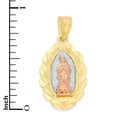 thumbnail image 3 of Solid 10k Tri Color Gold Virgin Mary Pendant Necklace - Catholic Jewelry Gifts for Women - Golden Fire, 3 of 5