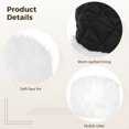 thumbnail image 3 of Women's Faux Fur Winter Hat, Russian Style Warm Headwear, Plush Bucket Cap for Cold Weather, 21.3-22.8 in Head Circumference, 3 of 5