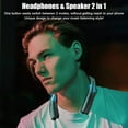 thumbnail image 2 of Bluetooth Headphones Speaker 2 in 1, EEEkit Neckband Wireless Headphones with Noise Cancelling Mic Retractable Earbuds, Sweatproof Wearable Stereo Earphones for Home Office Sports, Black, 2 of 9