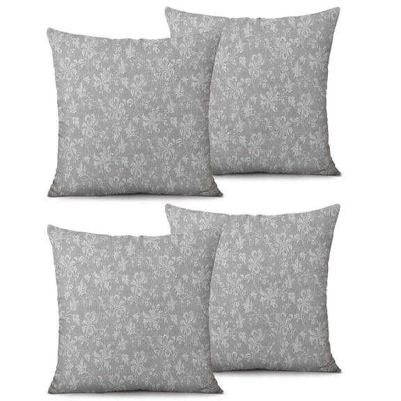 Set Of 2 Grey Pillow Covers 20x20 Inch Linen Decorative Square Throw Pillow Covers for Living Room Sofa Couch Decoration