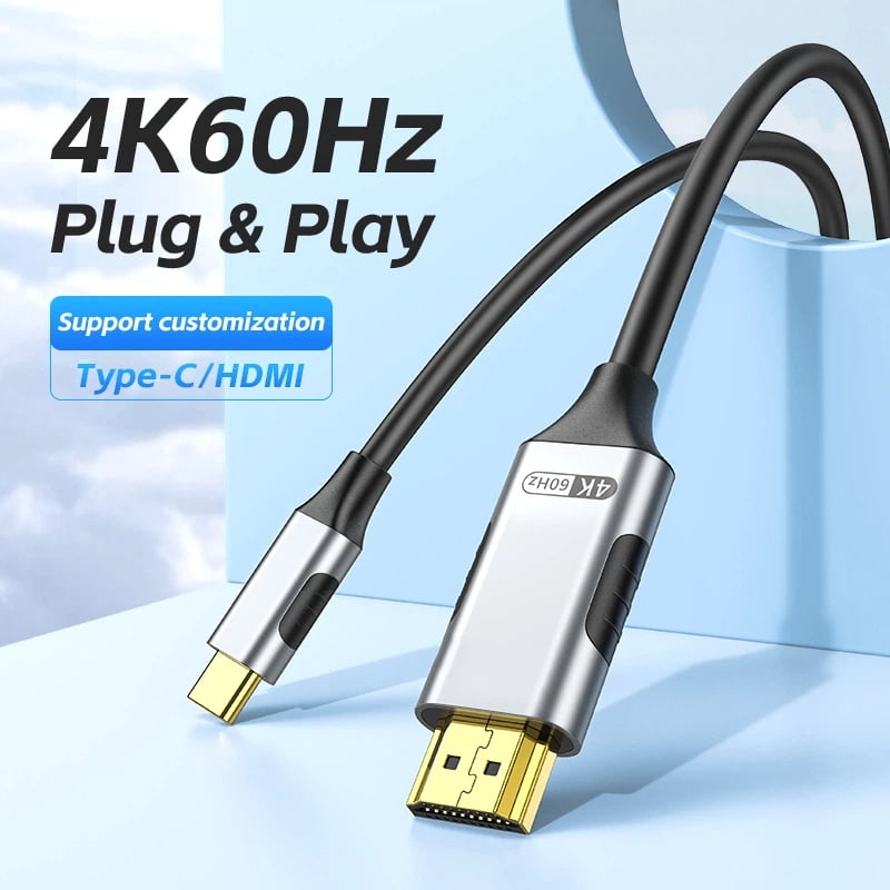 Type C to HDMI Adapter Cable 4K 60Hz USB C to HDMI Cable for  USB C to HDMI Displays Cables