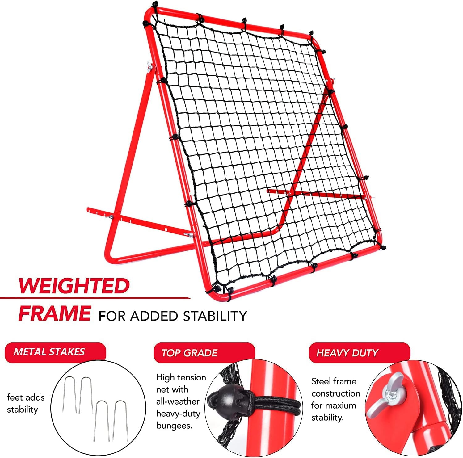 OYE Foldable Football Training Rebounder Net with Thickened Tube and Rope, Soccer Rebound Net Training Soccer Kickback Target Goal Net for Kids and Teenagers - Perfect for Backyard Soccer Practice