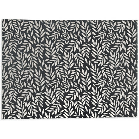 

Foliage White & Black Kitchen Mat by Kavka Designs