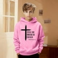 thumbnail image 2 of Byoo Big Boys Basic Hoodie Bible Verse Print Long Sleeve Pullover Hoodie Comfortable Soft Casual Tops, Pink, 2 of 5