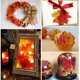 thumbnail image 2 of 1100 piezas de hojas de arce de otoño artificiales, hojas de arce de otoño de otoño, hojas de otoño de seda decoraciones de acción de gracias de Halloween Sincero Hogar, 2 of 5
