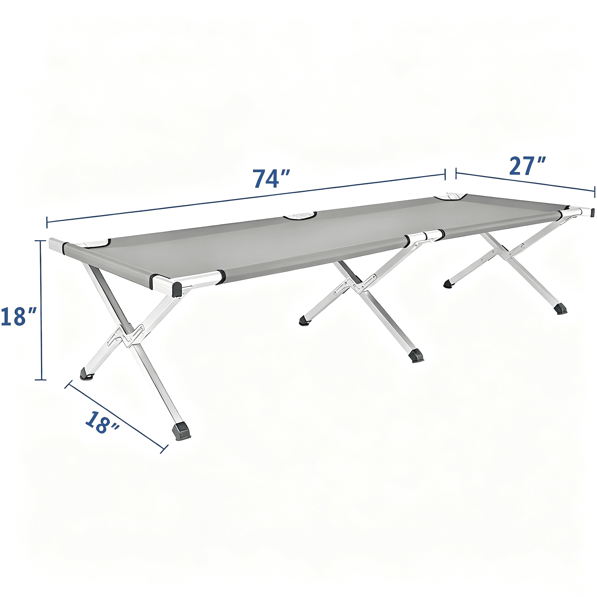 Foldable Camping Cot, Lightweight Aluminum Tube Outdoor Bed, Portable Compact Folding Cot with Carry Bag, Oxford Fabric Sleeping Bed for Camping Travel Home Guest Use