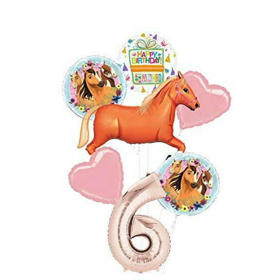 Mayflower Products Spirit Riding Free Party Supplies 6th Birthday Tan Horse Balloon Bouquet Decorations