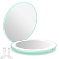 thumbnail image 1 of Pocket Mirror 1X/10X Magnification LED Compact Travel Makeup Mirror with Light for Purse 2-Sided Portable Folding Handheld Small Lighted Mirror for Gift Cyan, 1 of 7