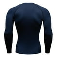 thumbnail image 3 of Men's Athletic Long Sleeve Compression Shirt Performance Thermal Workout Top for Gym Running Sports, 3 of 4