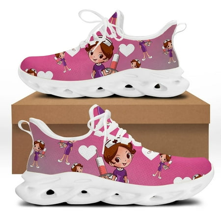 

Cute Cartoon Nurse Women Flat Shoes Nursing Shoes Cool Female Running Sneakers Light Mesh Women s Footwear Zapatos