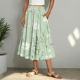 thumbnail image 3 of Mgmyaa Jupe Maxi Femme Décontractée Confortable Imprimée Ligne A Taille Élastique Longues Jupes, 3 of 6