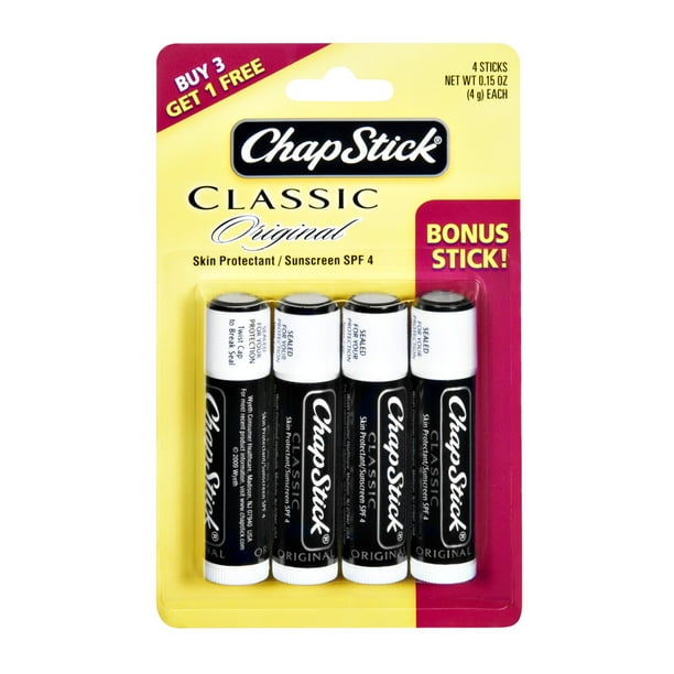 ChapStick Classic Original Lip Balm, 0.15 Oz., 4 Pack - Walmart.com - Walmart.com ChapStick Classic Original Lip Balm, 0.15 Oz., 4 Pack - Walmart.com - Walmart.com