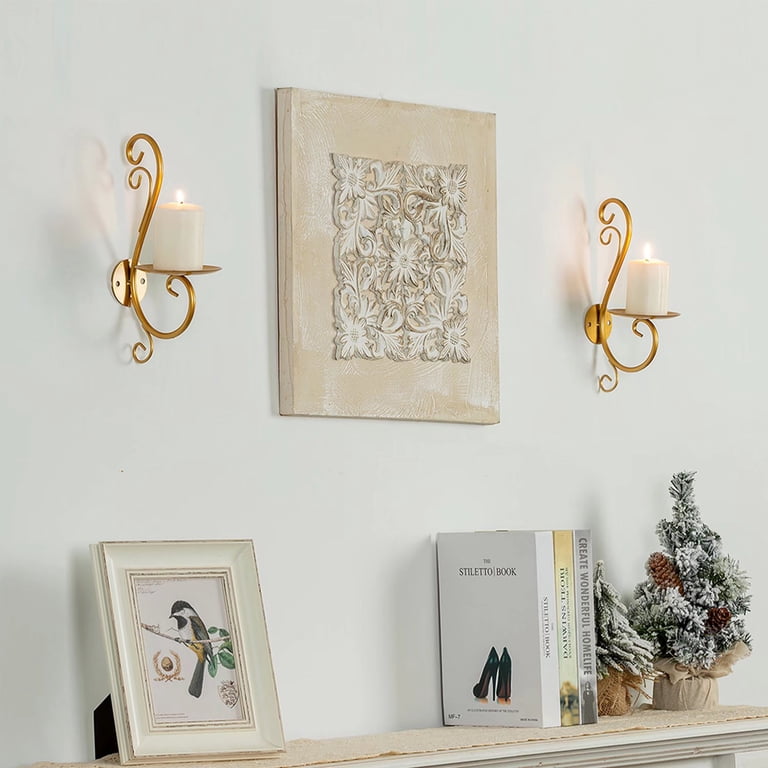 Sziqiqi Gold Iron Wall Candle Sconces, Set of 2 photo 5
