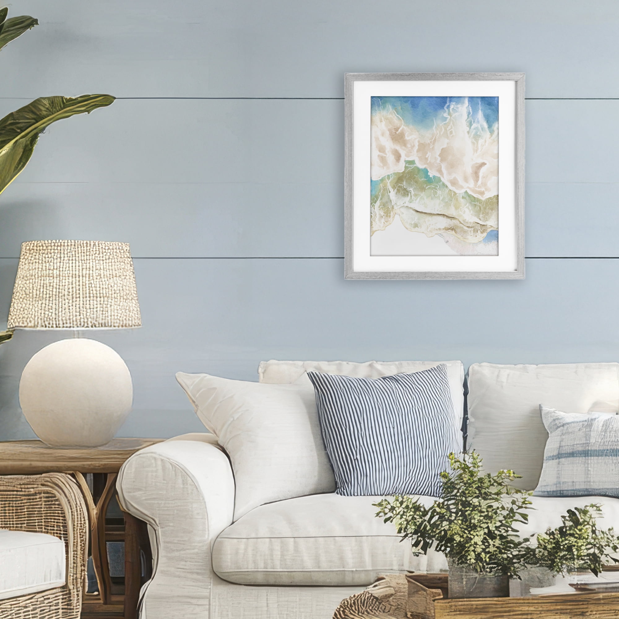 Stupell Industries Washed Away Tide Abstract Gray Framed Print Under Glass, design by Jesse Keith