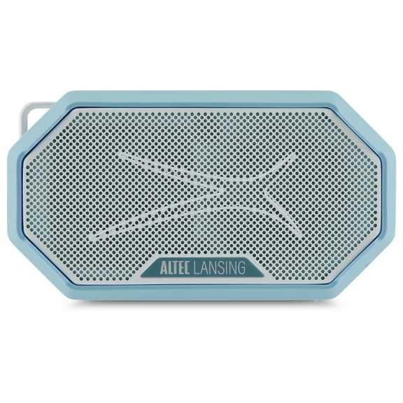 Altec Lansing HydraMini 2.0 EverythingProof Bluetooth Speaker, Waterproof IP67, Floats, 12-Hour Playtime, Built-In Magnet, Carabiner & Mount, Aqua White