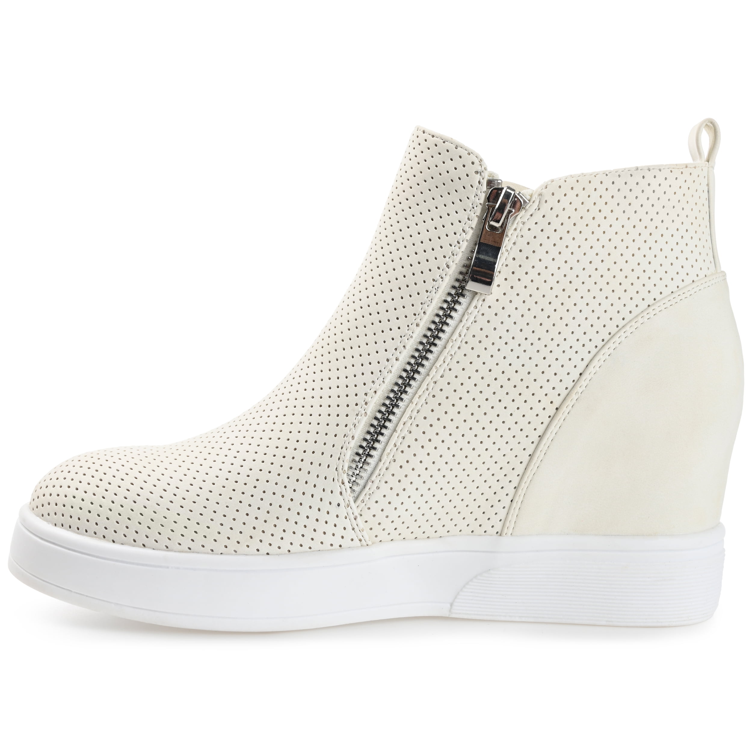 Journee Womens Pennelope Round Toe Double Zip Wedge Sneakers, Widths Available