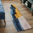 thumbnail image 3 of 2'x6' Rug Runners for Hallways Kitchen, Navy Blue Yellow Non Slip Entryway Beside Floor Carpet Runner, Vintage Modern Art Abstract Washable Laundry Room Bedroom Throw Rugs Mat for Family Pet, 3 of 8