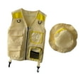 thumbnail image 5 of Kuntesetty Children Explorer Vest Hat Children Fishing Outfit Outfit Vest Outdoor Adventure Yellow, 5 of 9