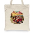 thumbnail image 2 of Be My Valentine's Shetland Sheepdog Truck Full of Love Flower Balloon Canvas Tote Bag Sheltie Dog Lover Gifts Reusable Shopping Grocery Bag - 02029, 2 of 5