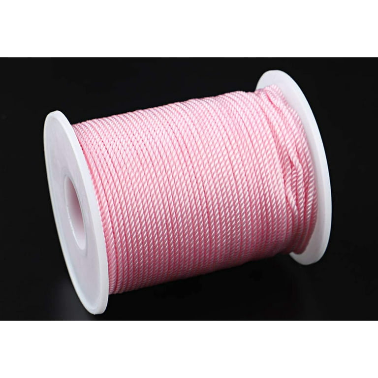 Twisted Nylon String 3 Ply Twine for Gardening DIY Crafting Bracelets  Making (1.5mm-164feet, Pink) 