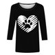 thumbnail image 5 of Tops de Cuello Redondo para las Mujeres Moda Impresa 3/4 Mangas Blusa Casual Top, Estante de Imitación, 5 of 5