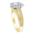 thumbnail image 2 of AFFY 1.32 Carat Round Shape Moissanite & Natural Diamond Two-Tone Flower Engagement Ring 14K Solid Yellow Gold Ring Size-7, 2 of 2