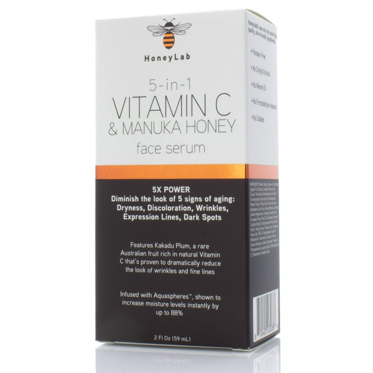HoneyLab 5 in 1 Vitamin C Face Serum, Anti-Aging, Softens Dark
