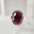thumbnail image 2 of Natural Checker Garnet Ring, Women's Garnet Ring, January Birthstone, Bohemian Band, 925 Sterling Silver, Womens Ring, Christmas, Thanksgiving, Handmade, Statement Jewelry, Natural Gemstone Ring, 2 of 7