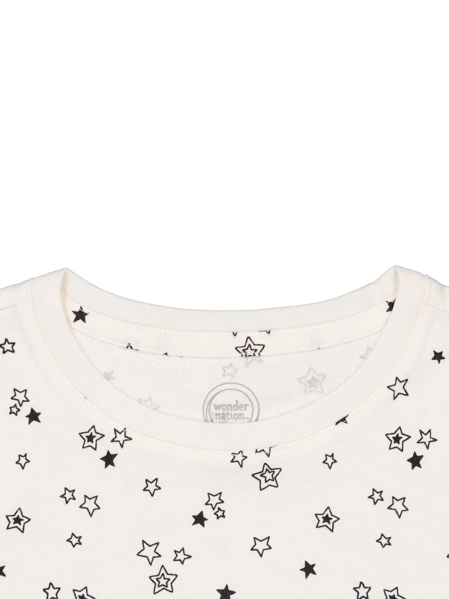 Wonder Nation Girls Short Sleeve Kid Tough T-Shirt, Sizes 4-18 & Plus