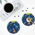 thumbnail image 5 of Bingfone Vintage Dinosaur In Space Leather Drinks Coasters With Set Of 6,Suitable For Home Kitchen,Coffee Cup Coasters Home Gift, 5 of 9