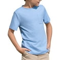 thumbnail image 2 of Summer Children Boy's Tee Tops Short Sleeve Kids Casual Solid Color Shirt with Pocket, 2 of 6