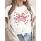 thumbnail image 1 of Valentine's Day "LOVE" Bow Graphic Women's T-Shirt - Casual Plus Size, Short Sleeve, Round Neck, Comfortable Loose Fit, Polyester, Machine Washable Tee For Adult, Men, Women, Teen, Teenager, Adolesce, 1 of 4