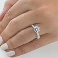 thumbnail image 5 of Pompeii 1.90Ct Side Halo Round Diamond Engagement Lab Grown in White or Yellow Gold, 5 of 7