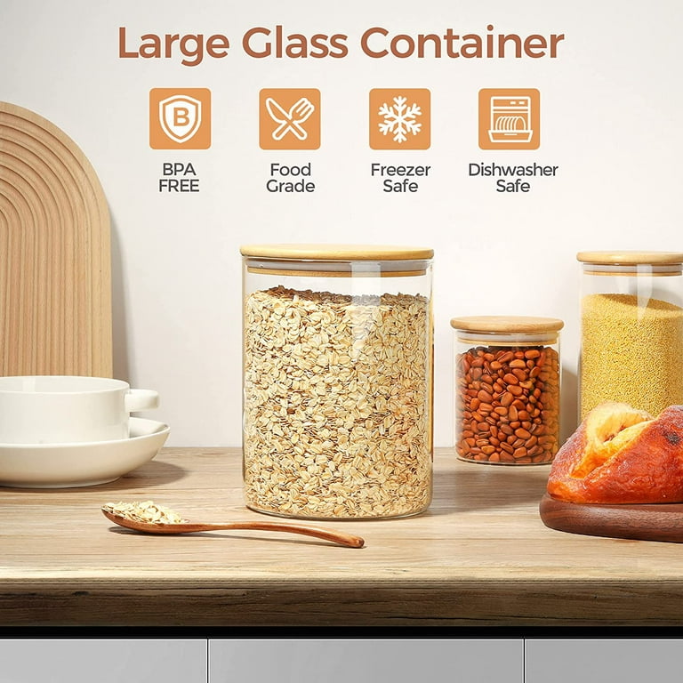 ComSaf Glass Jar with Airtight Lid, Large Food Storage Container, 101 oz