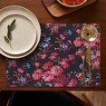 thumbnail image 4 of Pioneer Flower Floral Print Pattern Summer Placemats Table Placemats Set Of 6-Linen Kitchen Washable Placemats Table Mats 12x18 Inch Non-Slip Heat Resistant, 4 of 5