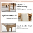 thumbnail image 5 of French Country Dining Chairs Set of 2, Cream Kitchen & Dining Room Chairs Set of 2, Ivory Linen Upholstered Dining Chairs, Wood Legs, High Back, Sillas De Comedor (Fabric, Beige, 2Pcs), 5 of 11