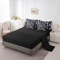 thumbnail image 5 of Feelyou Cartoon Ghost Twin Bedding, Spooky Stars Bat Bedding Comforter Set, Black Purple, Black Reversible, 7pcs, 5 of 7