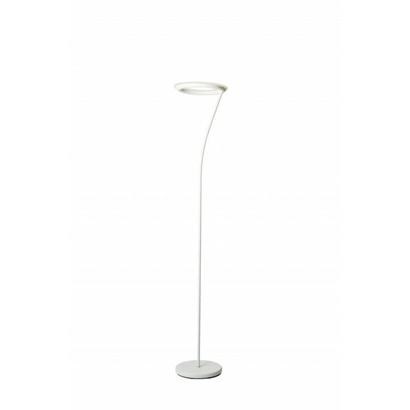 White Metal Floor Lamp with Halo Shade