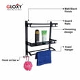 thumbnail image 4 of 2 Layer Finish Shelf With Towel Rod Stainless Steel Bathroom Shower Shelf For Bathroom & Kitchen Organizer, Wipe With Dry Cloth (Matte Black) Pack Of 1, 4 of 4