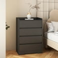 thumbnail image 6 of 4 Drawer Dresser, Chest of Drawers Without Handle,Black Dresser for Bedroom 100% Waterproof, Modern Wooden Cabinet with Sturdy Frame for Living Room, Entryway, Bedroom, Hallway, Office, 6 of 9